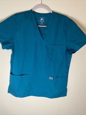 Adar Men Women Medical Nursing Workwear Uniform 3 Pocket V-Neck Scrub Top Navy