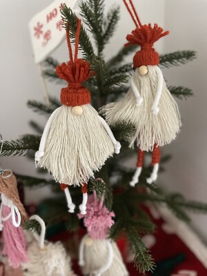 Süßer Makramee Gonk Handarbeit Christbaumschmuck zum Aufhängen