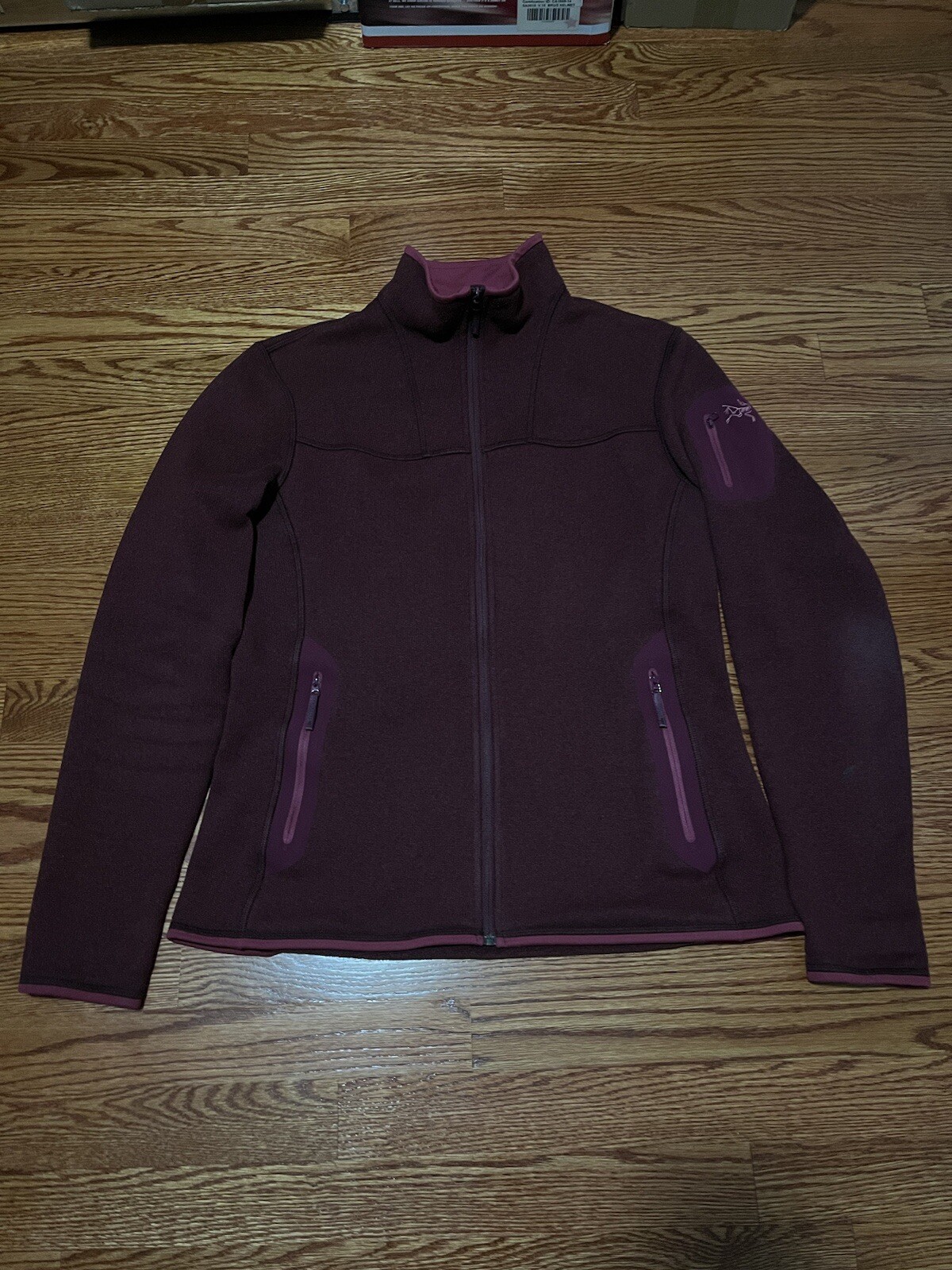 Arc'teryx Giacca Cardigan Donna Covert Grande Borgogna Pile Prugna Full Zip