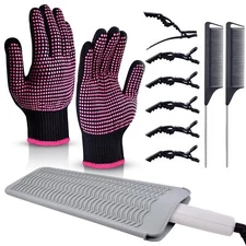 Heat Gloves for Hair Styling, Heat Resistant Gloves with Accessory, 1 Pair set