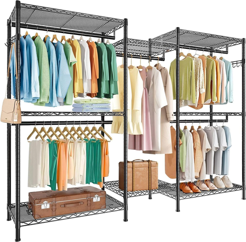 Clothes Rack Wire Garment Rack Heavy Duty Clothing Racks for Hanging Clothes ...