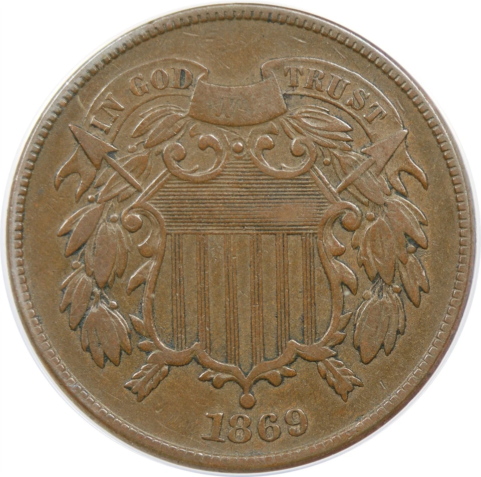 1869 2C ANACS VF 25 Two-Cent Piece - Image 3 of 4