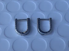 BRAND NEW Genuine Pandora Signature Pave U-Shape Hoop CZ Earrings 299488C01