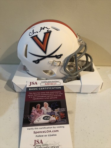 VIRGINIA CAVALIERS- CHRIS SLADE SIGNED AUTOGRAPH MINI HELMET JSA COA PATRIOTS - Picture 1 of 8