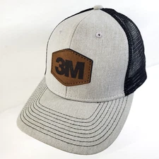 3M Company Logo Leather Patch Mesh Hat / Cap with Adjustable Snapback