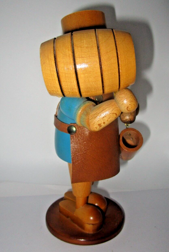 Vintage Volkskunst Wood SMOKER Incense Burner Beer Keg & Stein Made in