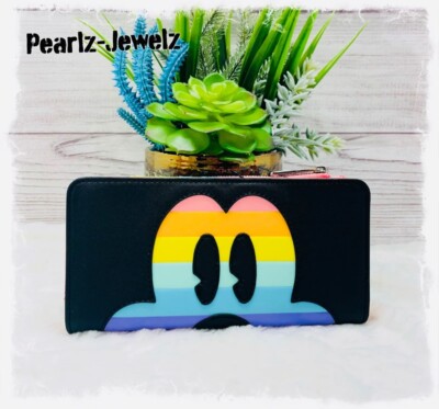 Loungefly Disney Mickey Mouse Pastel Rainbow Wallet NWT
