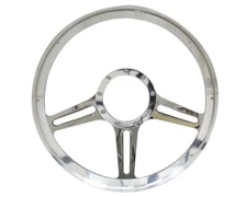 Billet Specialties 30973 - Speedway Half Wrap Steering Wheel - Polished 14"