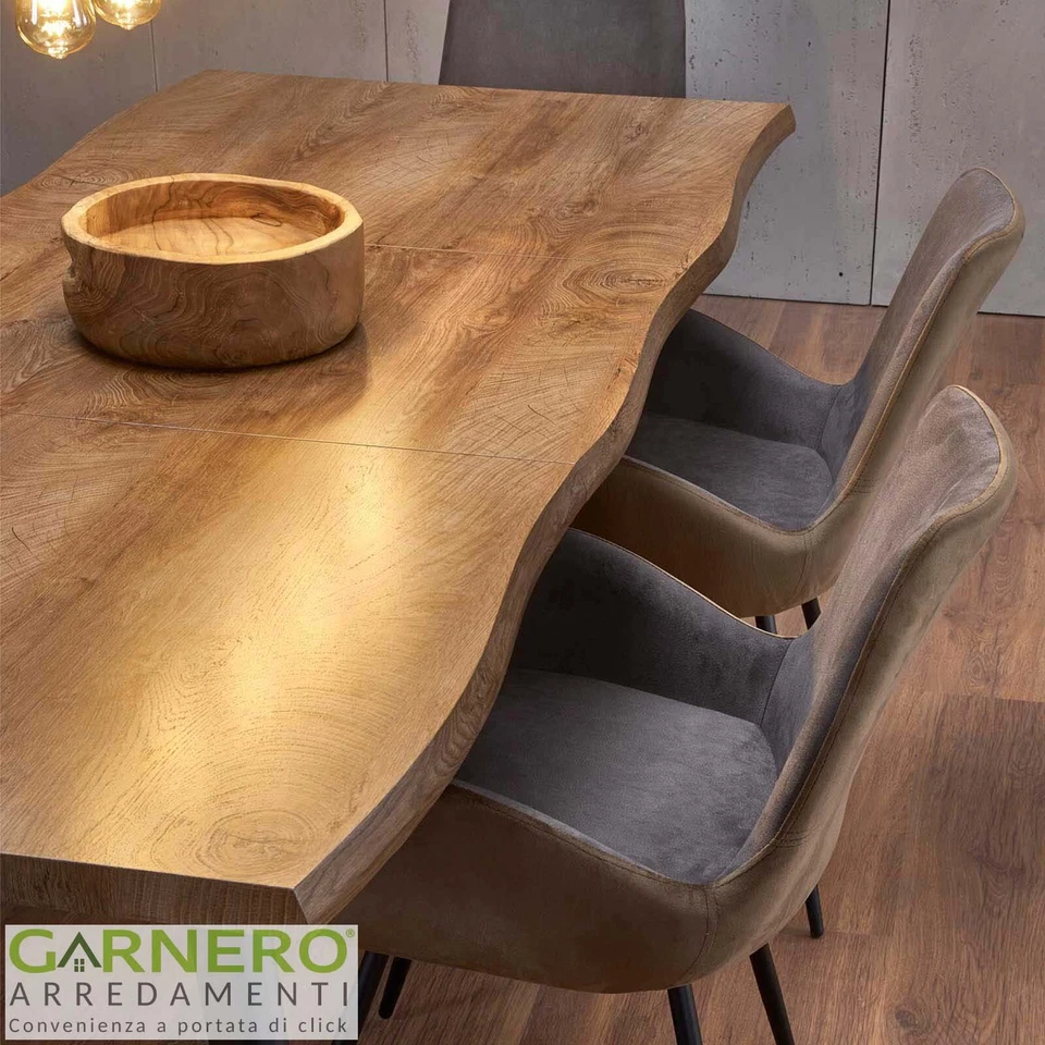 Tavolo allungabile 150/210cm rovere naturale nero LOCARNO - Immagine 4 di 4