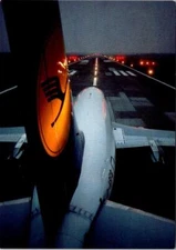 Plane Takoff/Landing Runway Night View LUFTHANSA  AIRLINES 4X6 Aviation Postcard