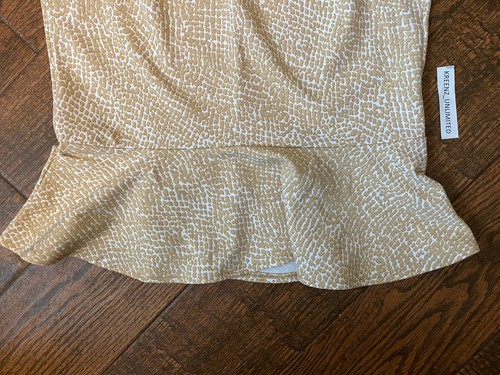 Canotta nuova $40 Banana Republic finto collo peplo senza maniche stampa animalier beige - Foto 4 di 8