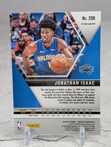 2019-20 Panini Mosaic Orange Reactive Prizm Jonathan Isaac #200 - Picture 2 of 4