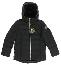 Moose Knuckles 247704 Kids Girls Hooded Puffer Jacket Black/Noir Size Medium