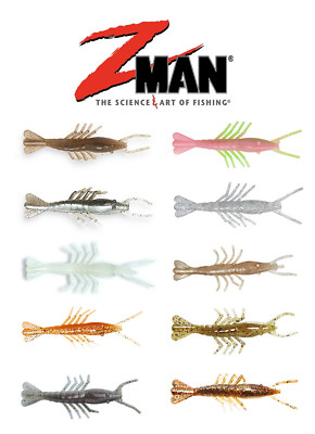 Z-Man Scented Shrimpz 3in, 5pk Soft Plastic Shrimp Fishing Lure Bait ZMan Baits