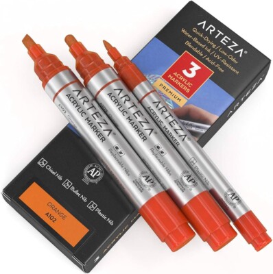 Acrylic Arteza Fabric Markers Set Dual Tip Arteza Permanent Fabric