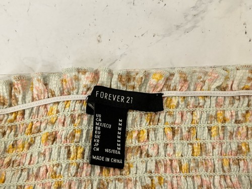 Forever 21 Dress Women's Sz M Elastic Stretch Fitted Textured Spaghetti Strap R1 - Picture 7 of 7