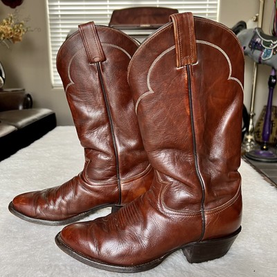 Tony Lama Western Cowboy Boots Size 8.5D Tony Lama Brown Leather cowboy western stockman boots size  main image 2