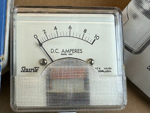 NOS NIB Vintage Shurite DC Amperes Meter 0-10 A Gauge 8205 Model 850 (2 avail) - Picture 2 of 9