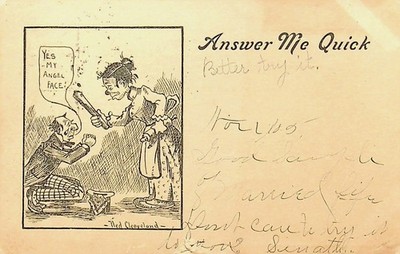 1904 Answer Me Quick Comic Vintage Postcard - E6G