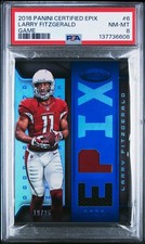 2016 PANINI CERTIFIED EPIX GAME #6 LARRY FITZGERALD 19/25 PSA 8