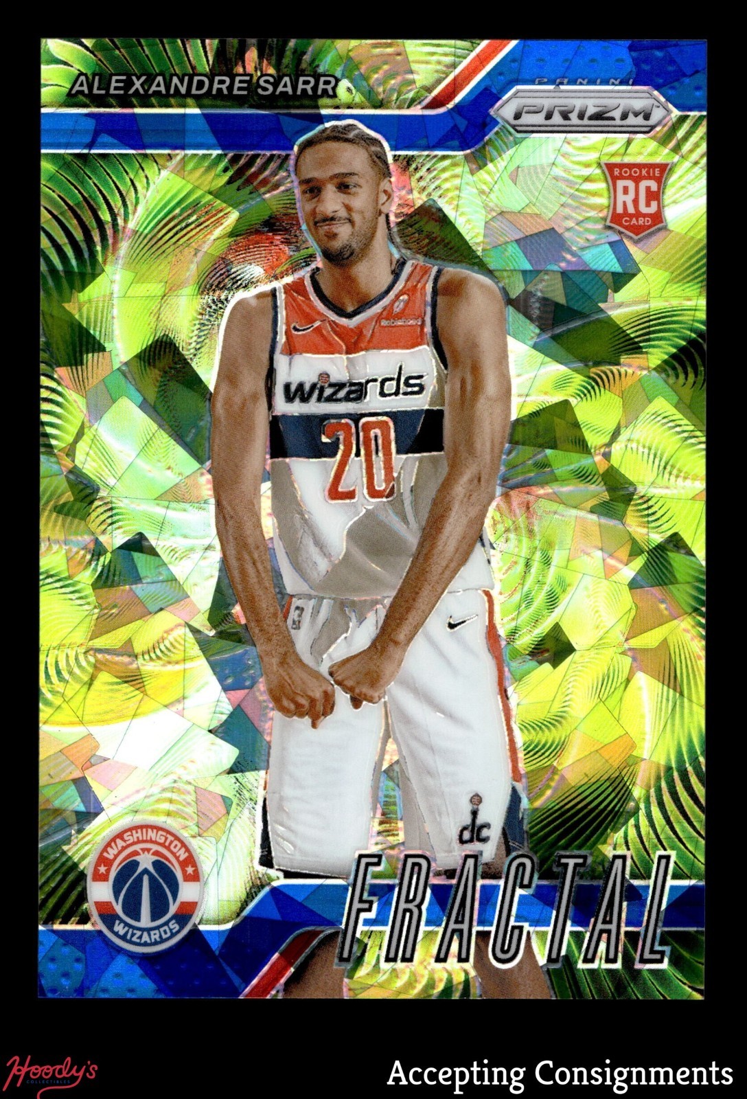 2024-25 Panini Prizm Fractal Blue Ice #6 Alexandre Sarr 3/125 ROOKIE RC WIZARDS