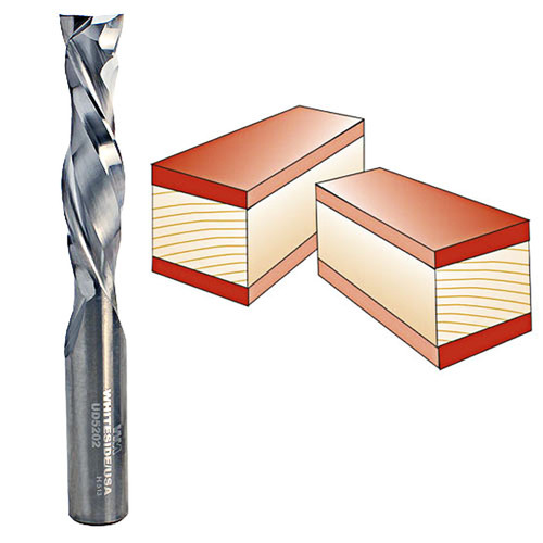 Whiteside Spiral Up / Downcut Bit, 1/2 in. SH x 1/2 in. CD x 2 in. CL