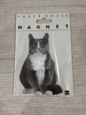 Overweight Gray & White Cat Magnet by Paper House Productions Made in USA