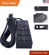15A 6-Outlet Power Conditioner with Illuminated Switch Safe Device Management