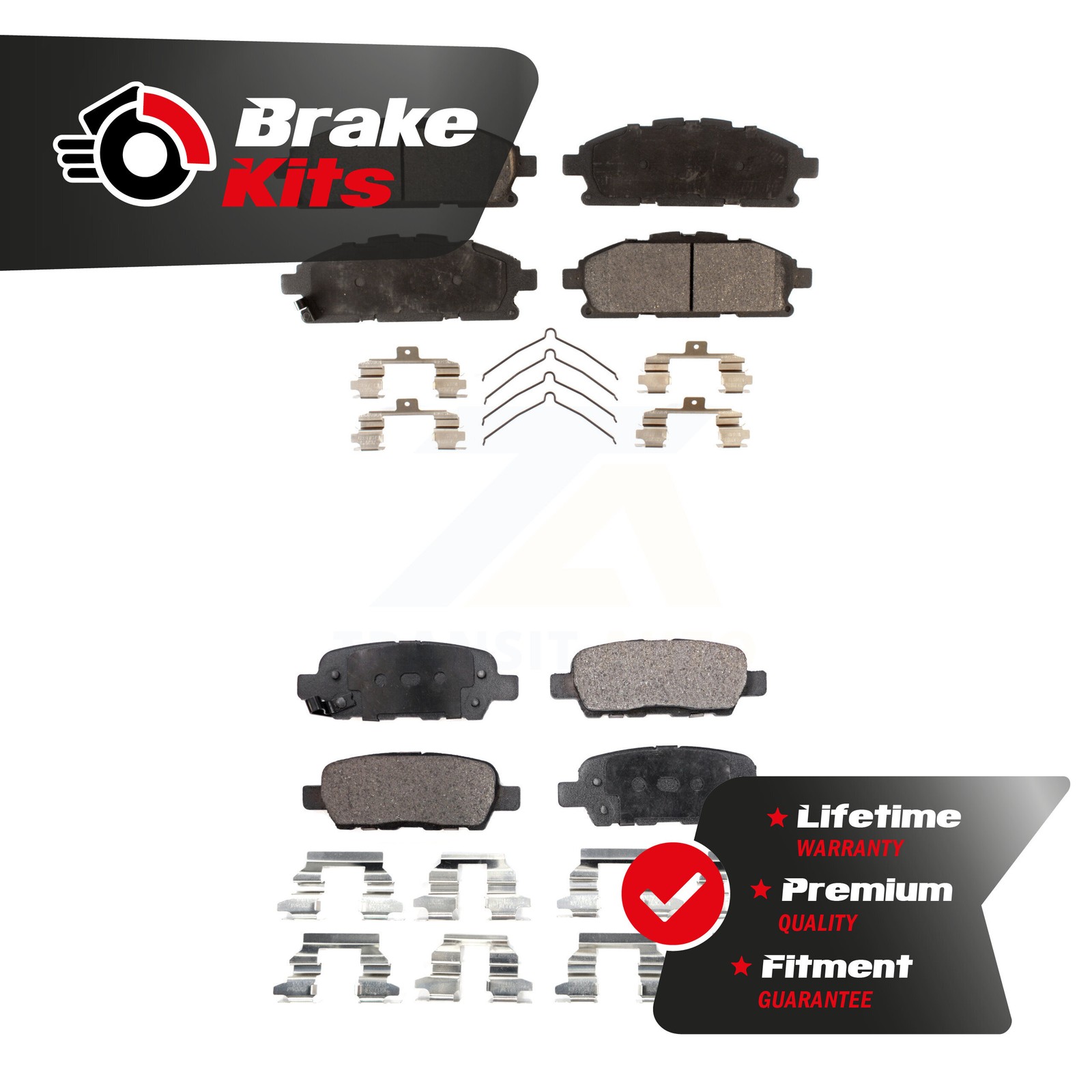 Front Rear Semi-Metallic Brake Pads Kit For 2011-2017 Nissan Quest