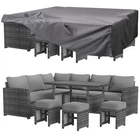 7 Pieces Outdoor Rattan Sectional Sofa Patio Furniture Set w/ Protection Cover