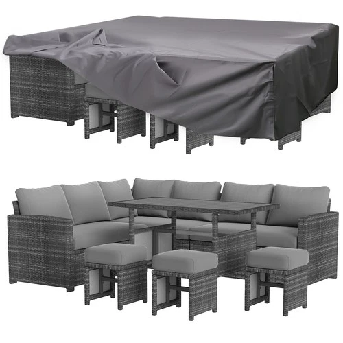 7 Pieces Outdoor Rattan Sectional Sofa Patio Furniture Set w/ Protection Cover