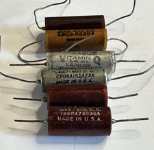 Vintage Sprague Vitamin Q PIO Capacitors .047 .056uF 300-400V Sleeve CP08 Lot 6