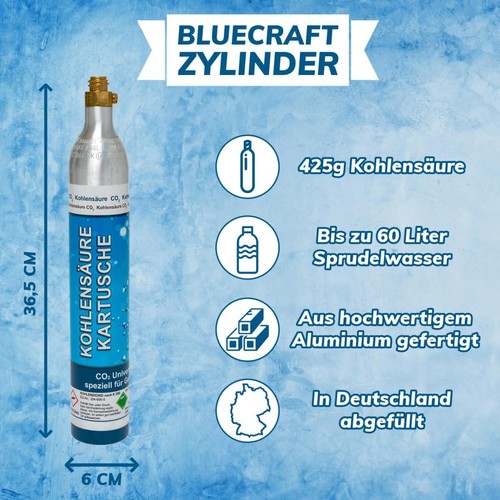 CO2-Kartusche Soda 425g Kohlensäure Zylinder für bis zu 60 Liter Sprudel Wasser - Bild 2 von 5