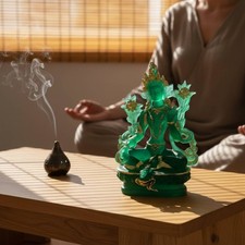 Gr&uuml;ne Tara Figur farbecht spirituelle Dekoration langlebig f&uuml;r Meditationsraum