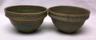 Antique Pair McCoy Sunburst 5 3/8" Green Glaze Pottery Bowls