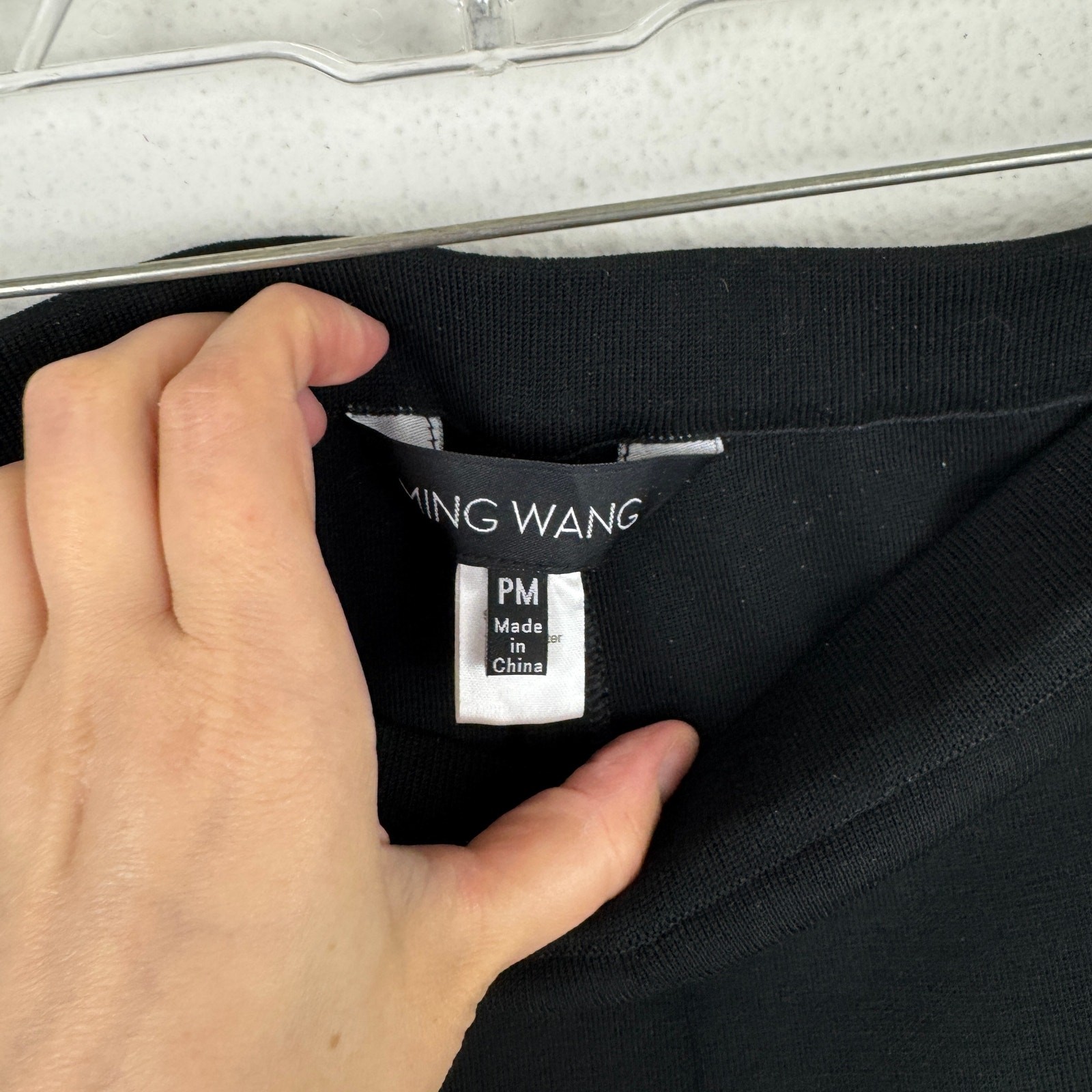 Ming Wang Black Knit Pull-On Pants PM Straight Leg Trousers