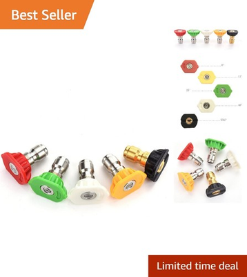 #ad Versatile Pressure Washer Nozzle Tips Set 5 Durable Degrees for 4000 PSI $9.99