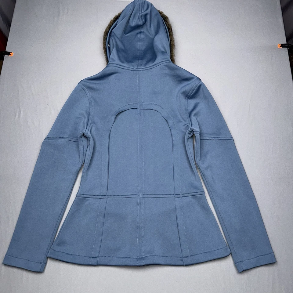 Chaqueta con Capucha y Cremallera ATHLETA Azul Mezcla Poli Extraíble Piel Sintética M Foto 4 de 4