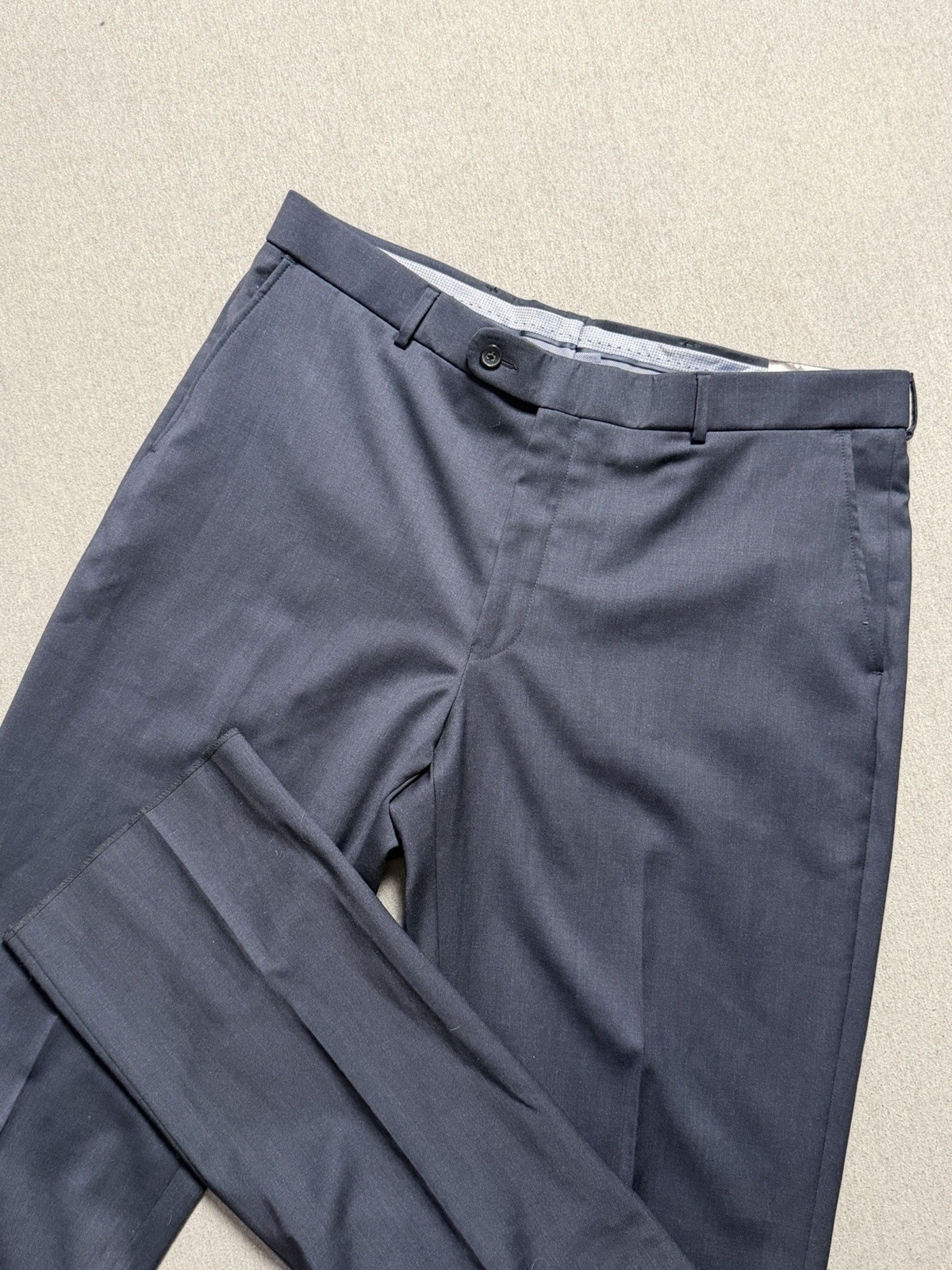 Ballin Pants Mens 38x38 Blue Dunhill Wool Unhemmed Slacks Dress Trousers NWT