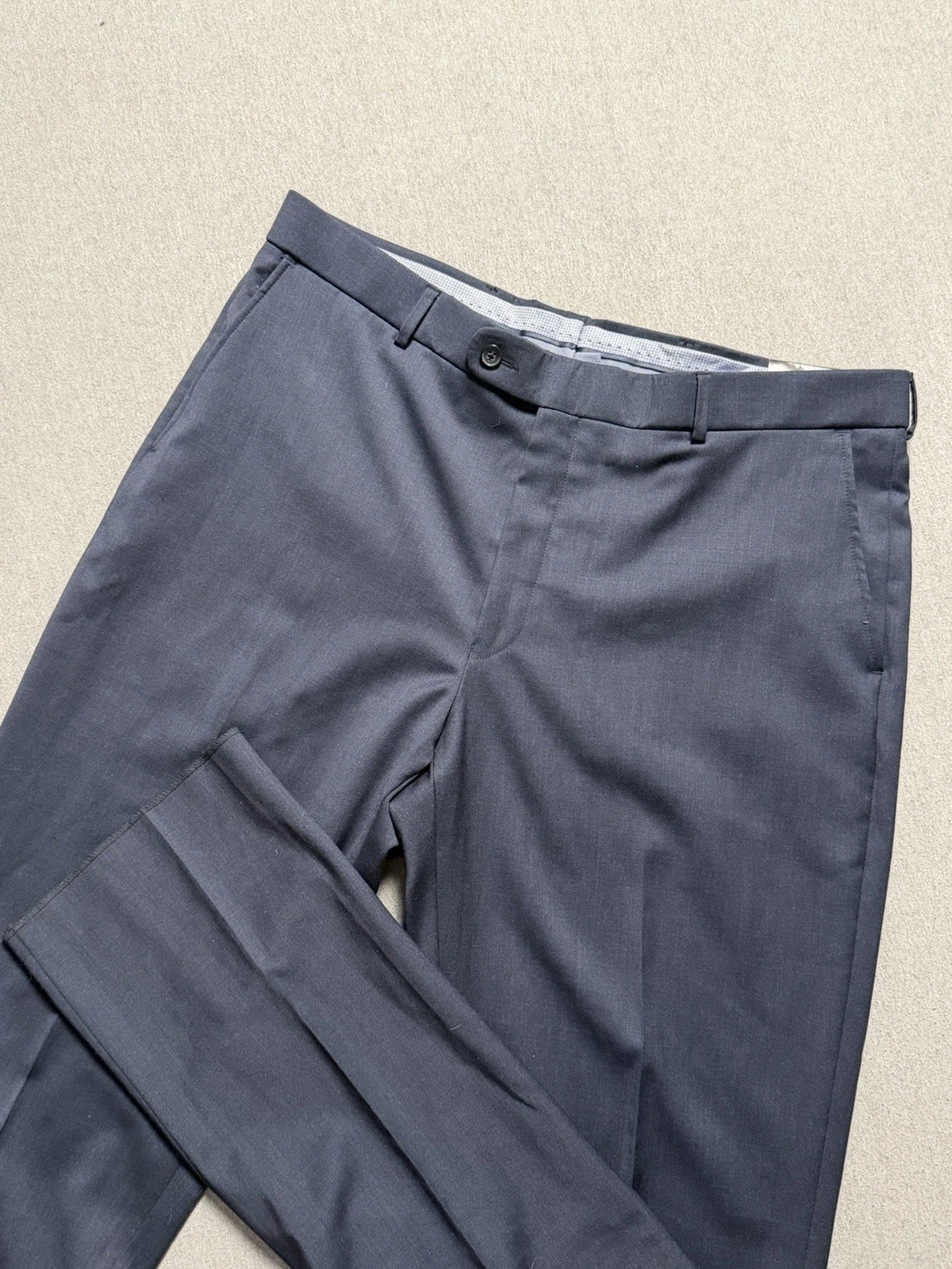 Ballin Pants Mens 38x38 Blue Dunhill Wool Unhemmed Slacks Dress Trousers NWT