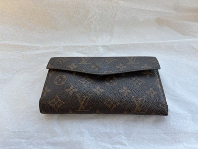 Louis Vuitton / Embossed Paris France Monogram Tri-Fold Wallet / Brown Leather