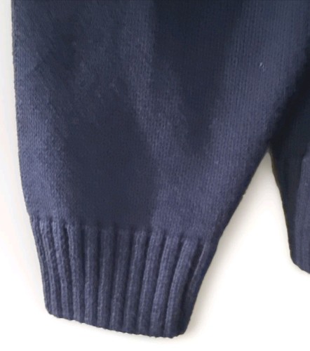 Hannah Anderson Sweater Youth Boys Sz 12 Heavy Knit 100% Cotton Blue Trees EUC - Picture 3 of 11