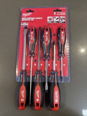 Milwaukee 48-22-2706 Cushion Grip Screwdrivers - Set of 6, Red. BNIB