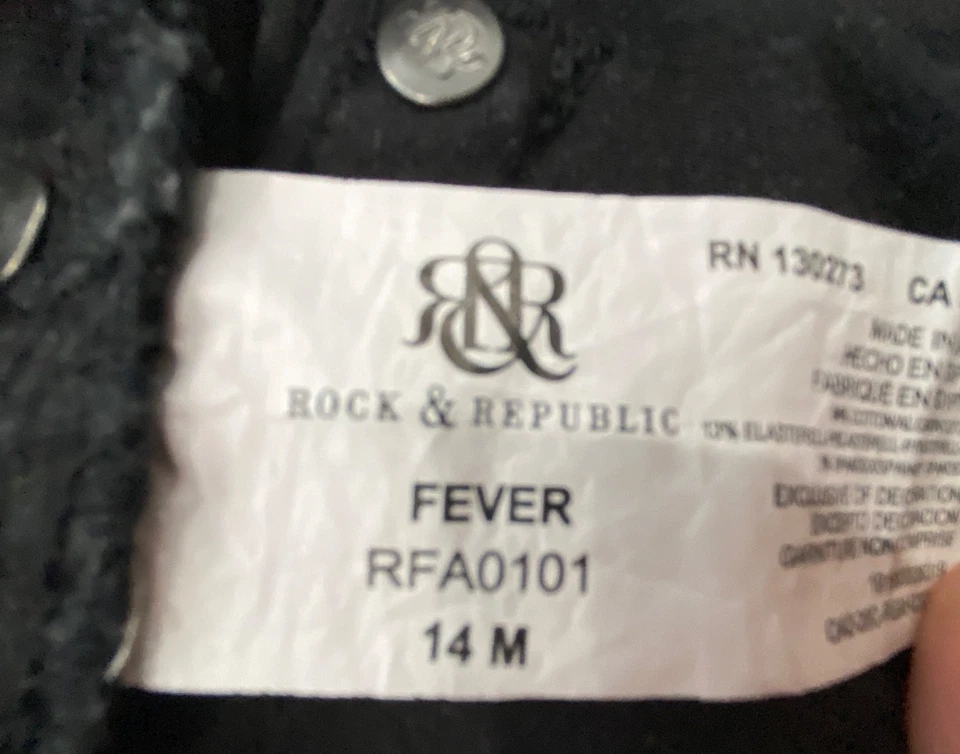 Rock & Republic Denim Rx Fever Pull On Jeans Dark Wash Size 14M - Image 4 of 4