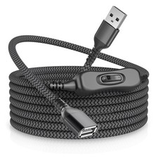 USB Extension Cable with On/Off Switch 6.6FT,Type A Male to Female Power Charger