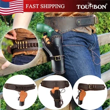 TOURBON .44/.45 Cal Ammo Holder Western Drop Loop Rig Belt Hunting Gun Holster