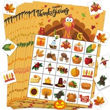 Thanksgiving Games for Kids, Bingo Cards 24 Players Thanksgiving Crafts for K...