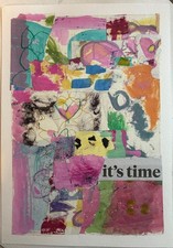 Original abstract mixed media analogue collage painting on A4, 300 gsm paper