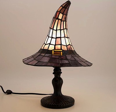 Cracker barrel 2026 STAINED GLASS WITCH HAT LAMP VIRAL HALLOWEEN DECOR