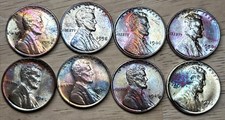 Lincoln Wheat Cent Lot 8ct Aubu Brilliant Toning 1940-1950s Pds Lot14 Lincoln Wheat Cent Lot 8ct Aubu Brilliant Toning 1940-1950s Pds Lot14